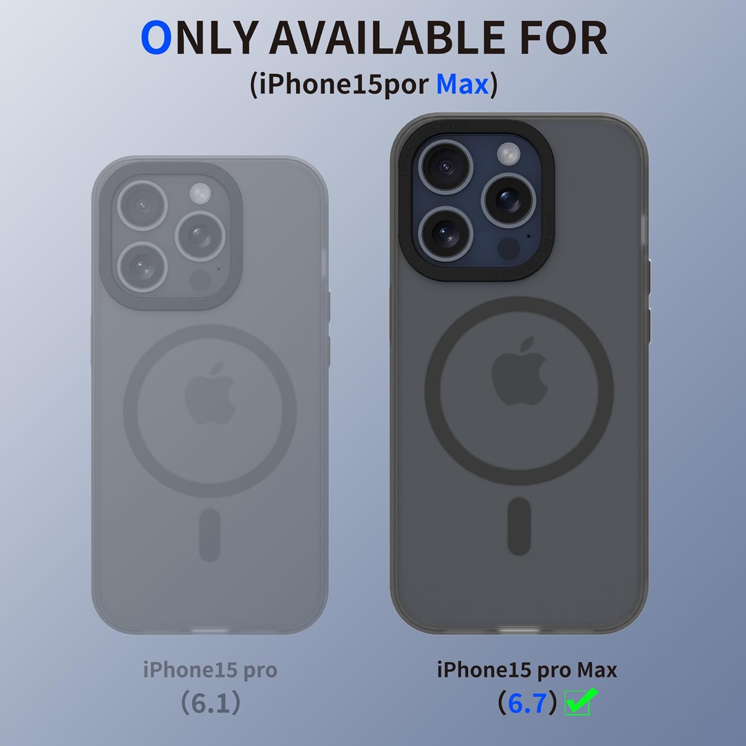 Funda magnética compatible con iPhone 15 Pro Max (6.7 pulgadas) con MagSafe Fuerte magnético Protección de grado militar de 10 pies Funda