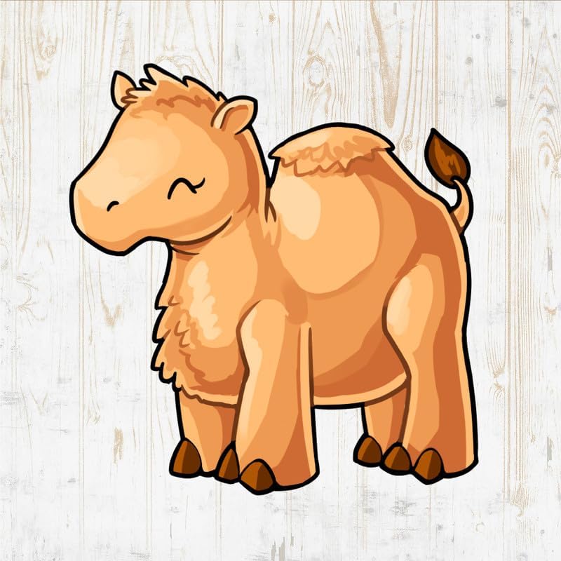 Camel Decals Peel & Stick – Wall Vinyl Stickers – Kawaii Funny Cartoon Desert Silhouette Watercolor Colorful – Car Window Truck Laptop Tumbler –