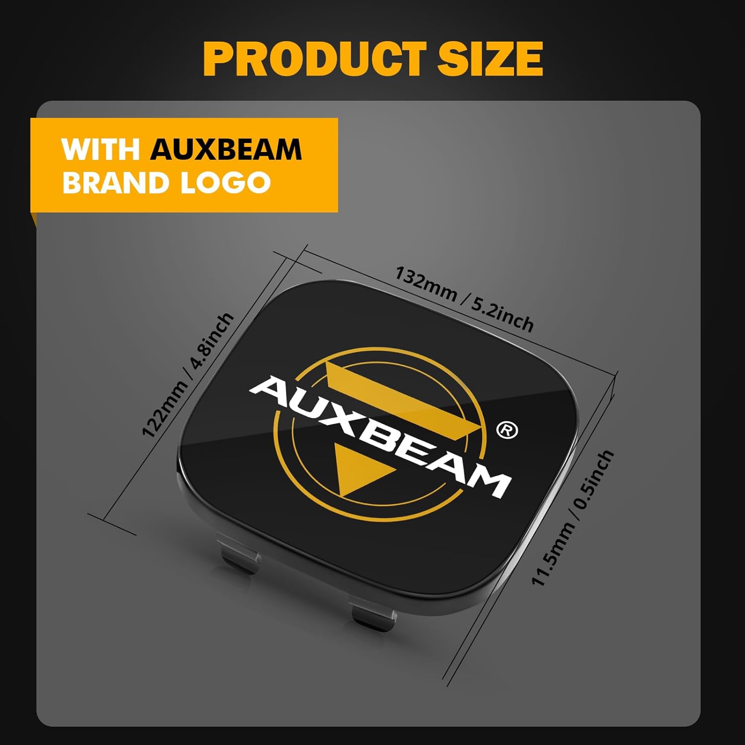 Auxbeam Cubiertas LED de 5 pulgadas, 2 unidades, luces cuadradas para todo terreno, cubiertas protectoras, máscara de lente para luces de