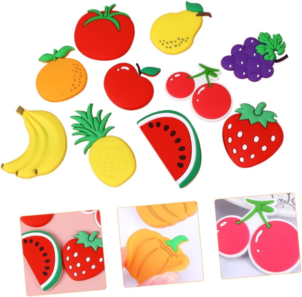 10pcs fruta refrigerador imanes goma pizarra magnética etiqueta engomada