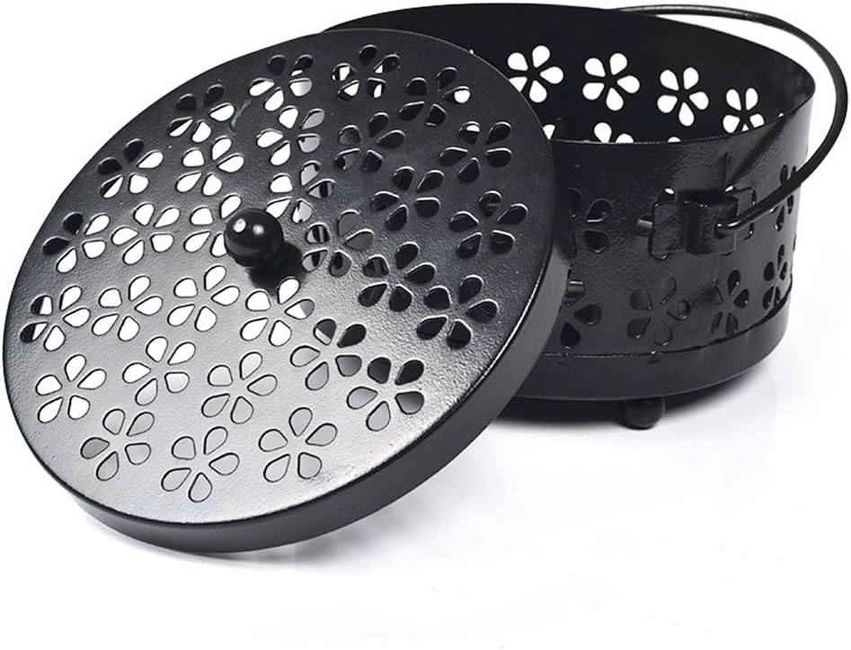 Mosquito Coil Holder Classic Design Portable Metal Inciense Holder Negro