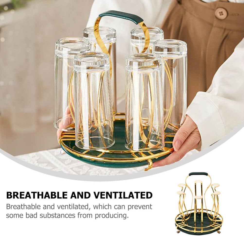 Alipis Soporte de metal para taza de árbol, soporte para mostrador, 6 ganchos para taza de café, soporte para exhibición de tazas de café,