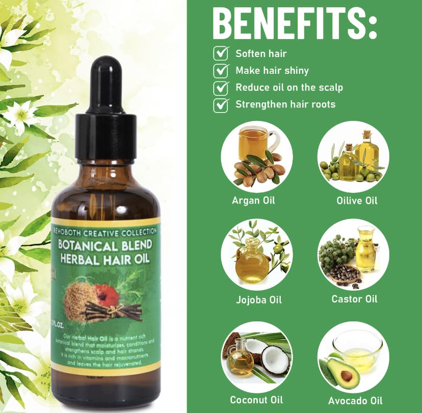 Rehoboth Creative Collection Aceite de mezcla botánica para cabello seco y cuero cabelludo, promueve mechones fuertes del cabello, mejora la