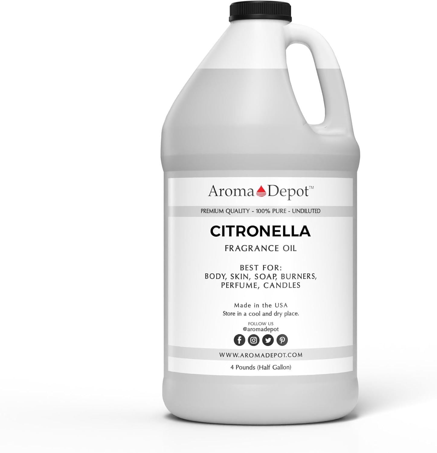 Aceite aromático de citronela de 4 libras I Perfume I Aceite para la piel I Aceite perfumado. Proyectos de bricolaje como velas, bombas de baño,