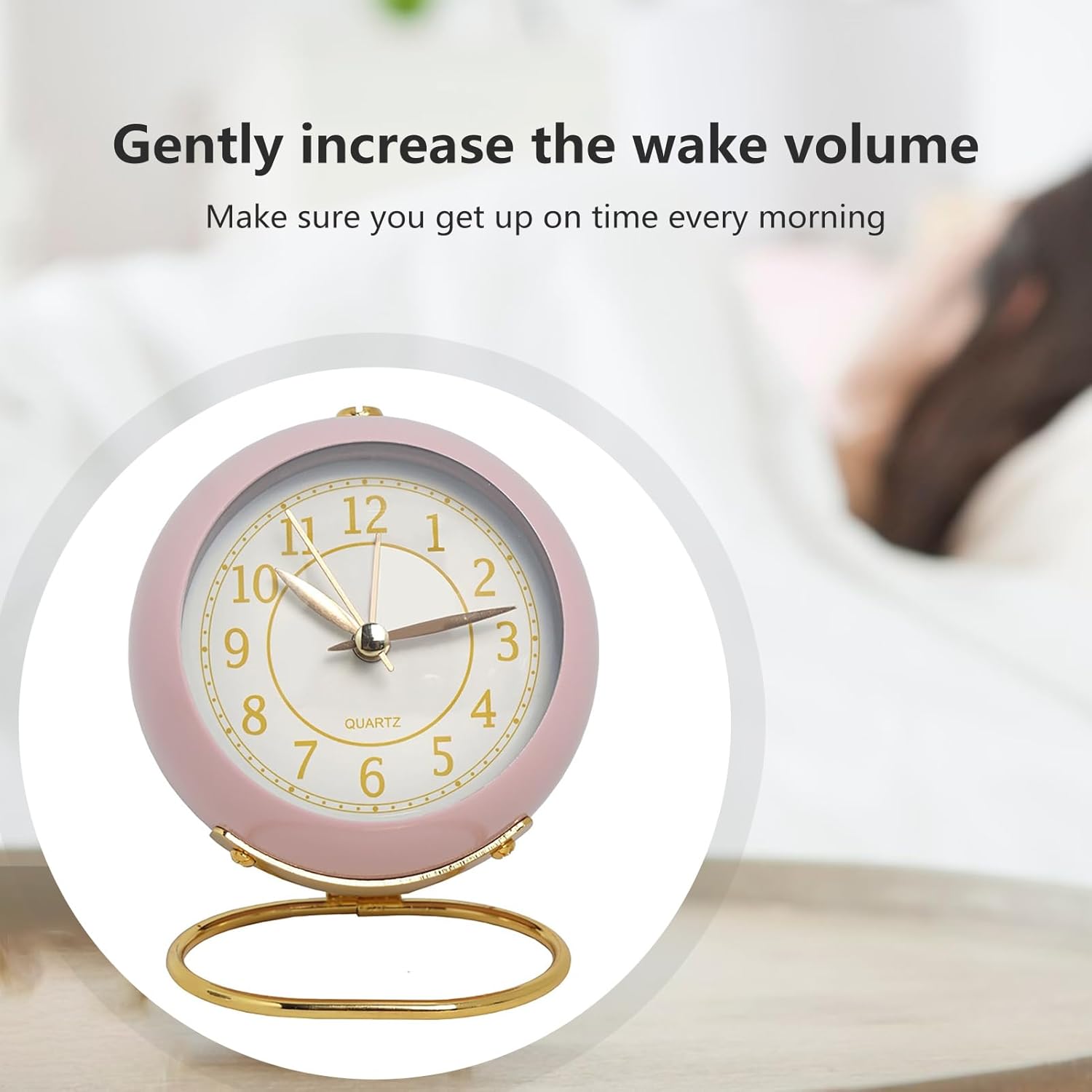 Reloj despertador analógico, reloj retro de mesa con luz nocturna para estantería, escritorio, cocina, dormitorio, al lado, decorativo, silencioso,