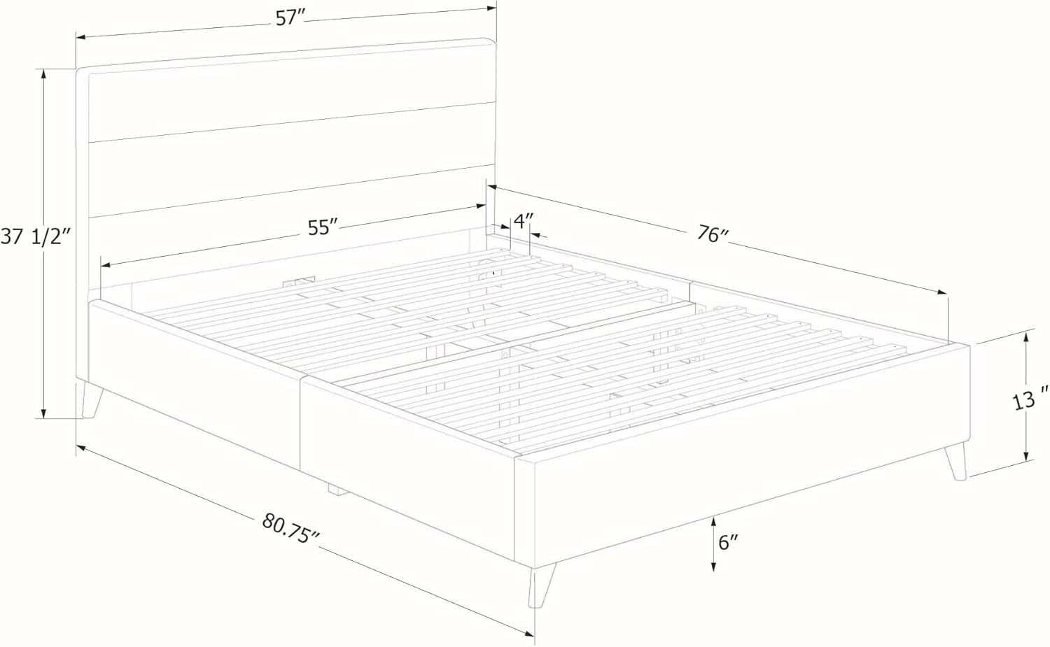 South Shore Maliza – Cama completa tapizada con plataforma, matrimonial, color rosa