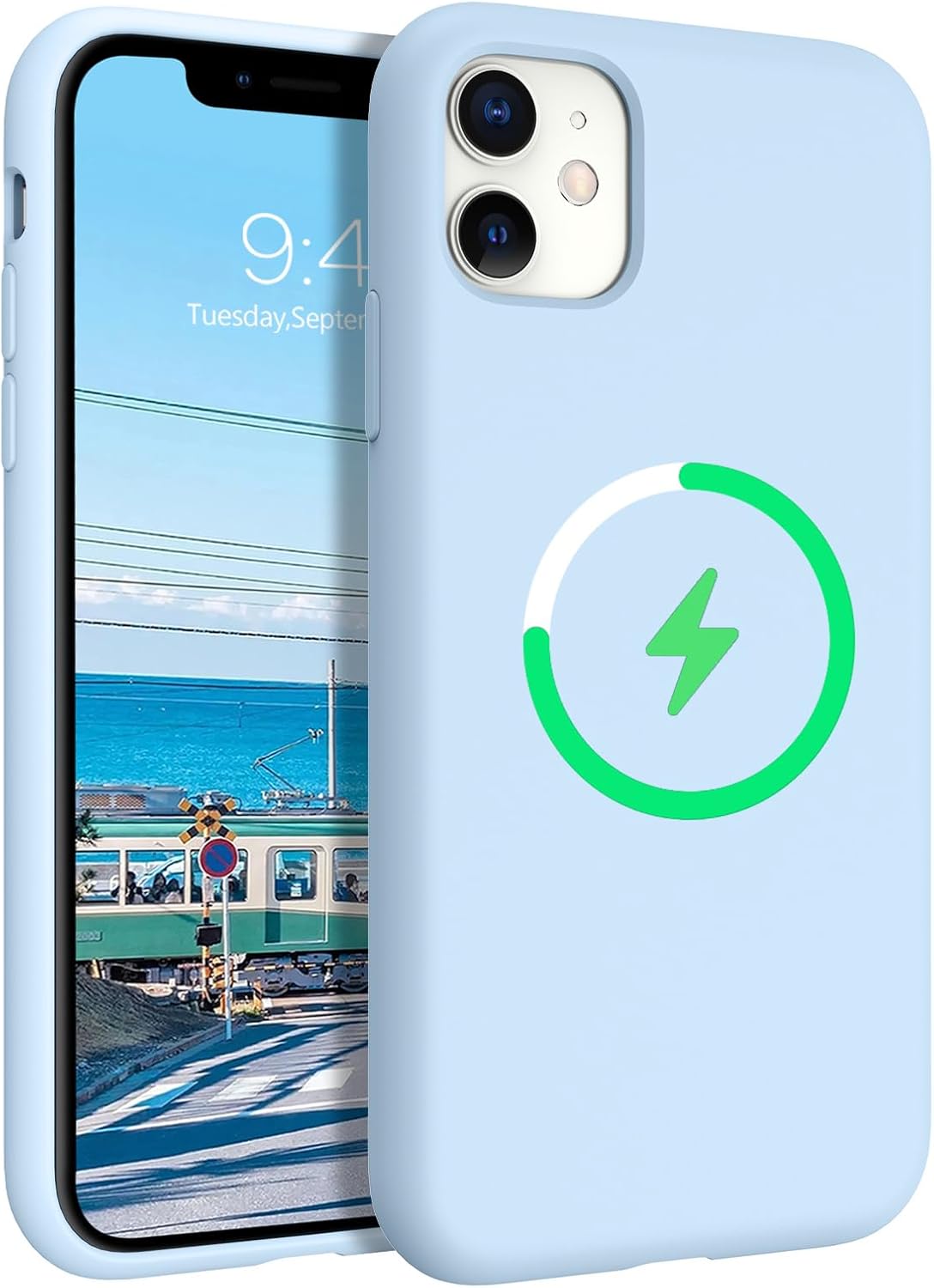 BENTOBEN Funda magnética para iPhone 11 compatible con Magsafe Funda delgada de silicona suave de goma a prueba de golpes, forro de microfibra,