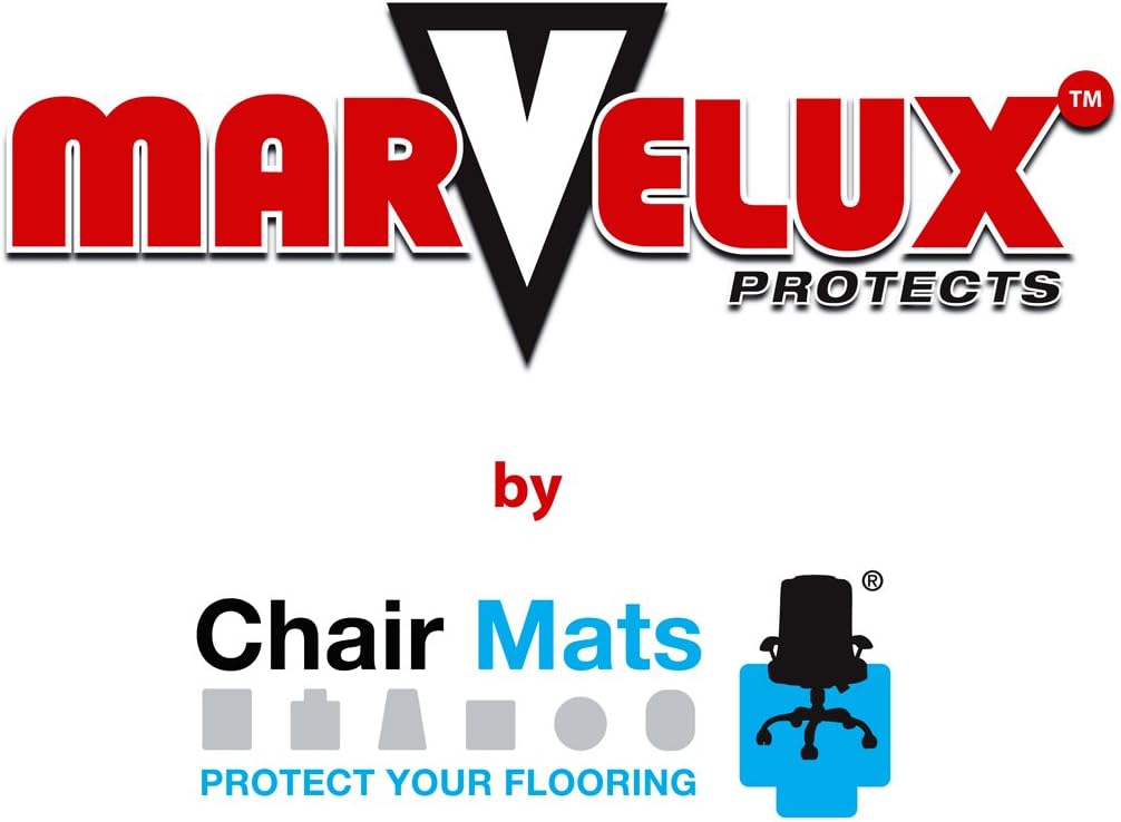 Marvelux Tapete para silla de oficina de policarbonato resistente de 47 x 53 pulgadas con borde para alfombras, protector de alfombra transparente