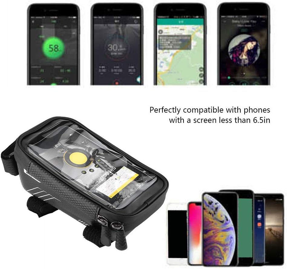 Bolsa de marco frontal para teléfono de bicicleta, resistente al agua, EVA, bolsa para manillar de bicicleta, soporte para teléfono Tpu transparente