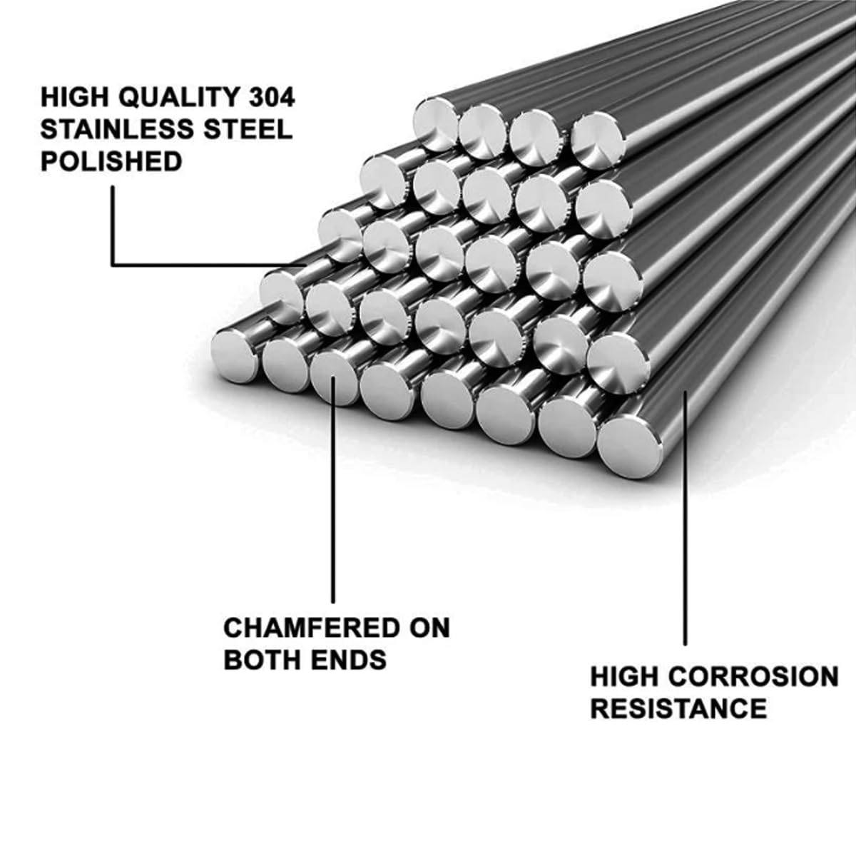 10 varillas de acero inoxidable 304 de 0.039 in x 11.811 in, varillas de metal sólido de eje redondo, barra de torno para manualidades, modelo de