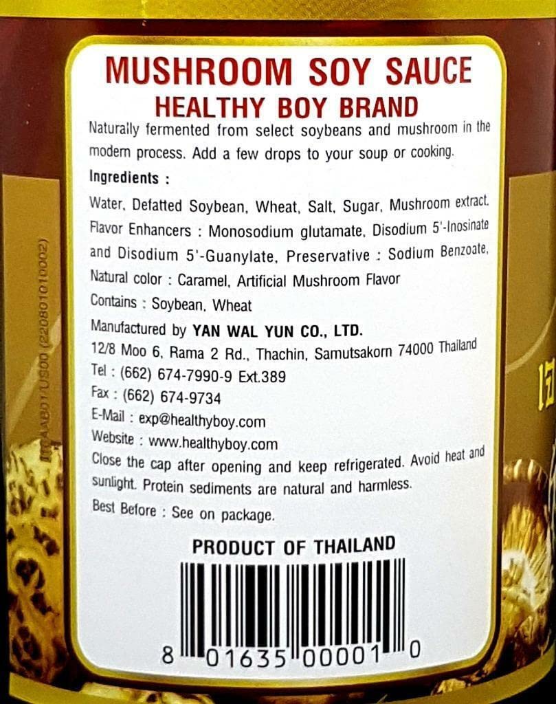 Healthy Boy Brand Salsa de soja de hongos, 23.5 onzas