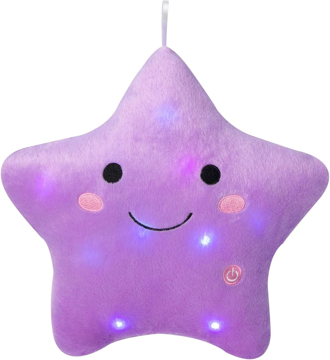 DearSun Almohadas creativas de felpa con luz nocturna colorida de 13 pulgadas, juguetes de peluche perfectos para cumpleaños, Navidad, vacaciones,