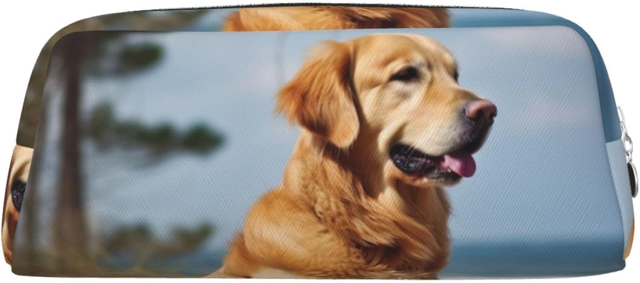 Golden Retriever – Estuche portátil para lápices de viaje, bolsa de maquillaje, bolsa organizadora para suministros de oficina, viajes