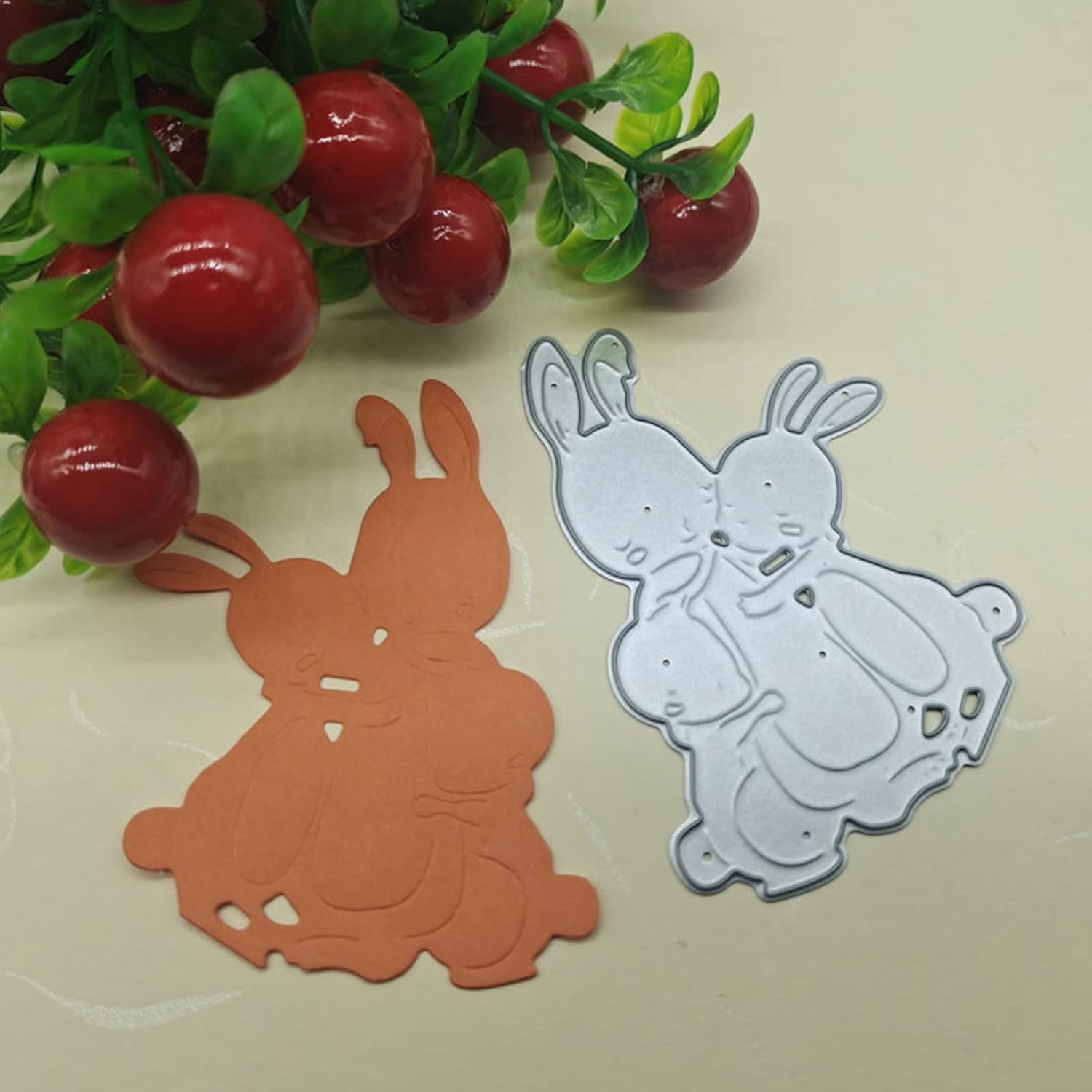 Plantilla de molde de estampado en relieve de conejos de Pascua, troquelado, para manualidades, álbumes de fotos, decoración de álbumes de fotos,