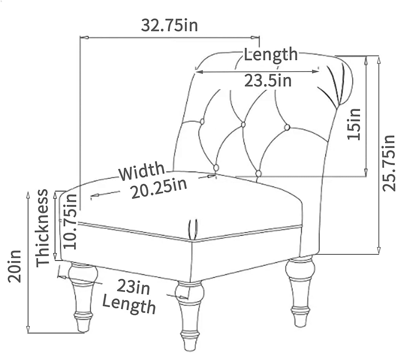 HAOYONG Funda para silla de acento sin brazos, funda elástica para silla, fundas para silla de pantuflas, fundas protectoras de muebles para sala de