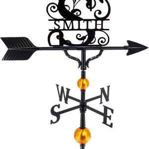 Veleta personalizada con monograma de lujo – Letrero de nombre de metal – Decoración al aire libre – Soporte de techo incluido – Metal fundido – Veleta personalizada con monograma de lujo – Letrero de nombre de metal – Decoración al aire libre – Soporte de techo incluido – Metal fundido –