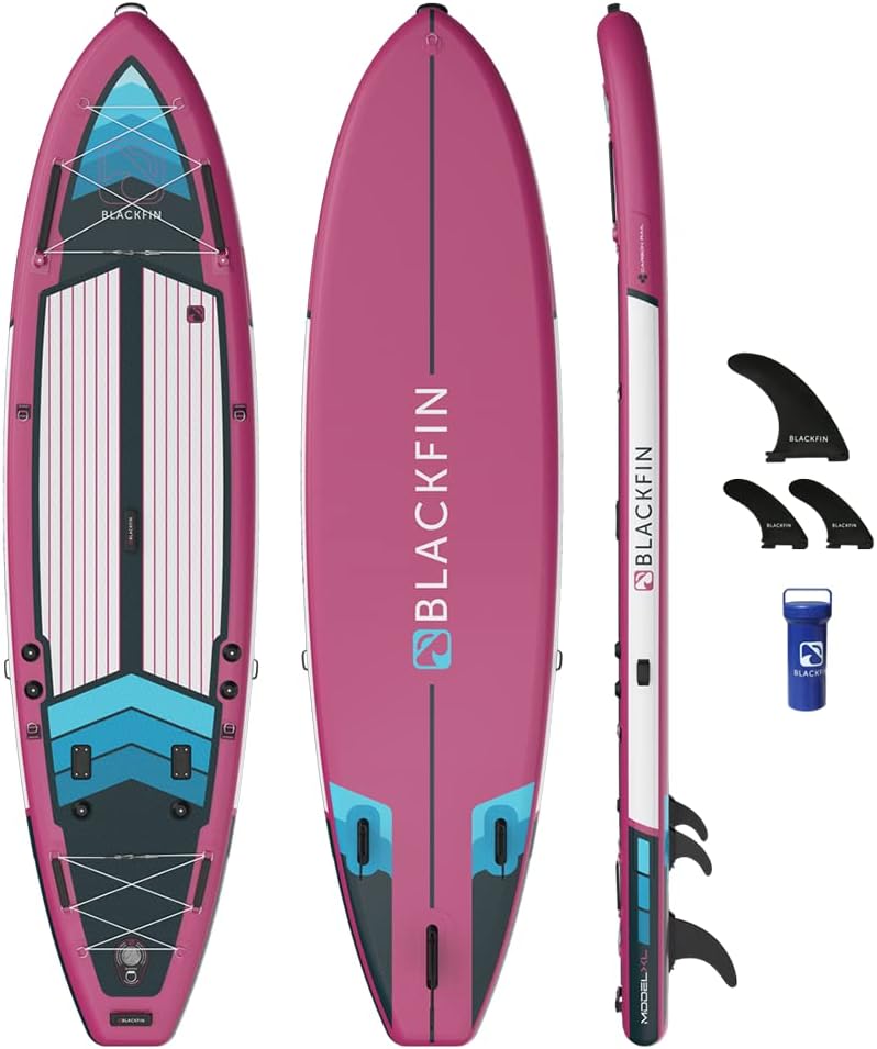 iROCKER Blackfin Model XL Inflatable Stand Up Paddle Board, 11’6″ Long 34″ Wide 6″ Thickness SUP with Fins & Repair Kit