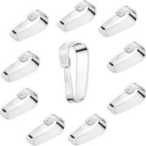 10 piezas de plata de ley 925 conectores de cierre para collar, gancho de fianza a presión, clip de pinza, colgante, broches, conector de cadena 10 piezas de plata de ley 925 conectores de cierre para collar, gancho de fianza a presión, clip de pinza, colgante, broches, conector de cadena