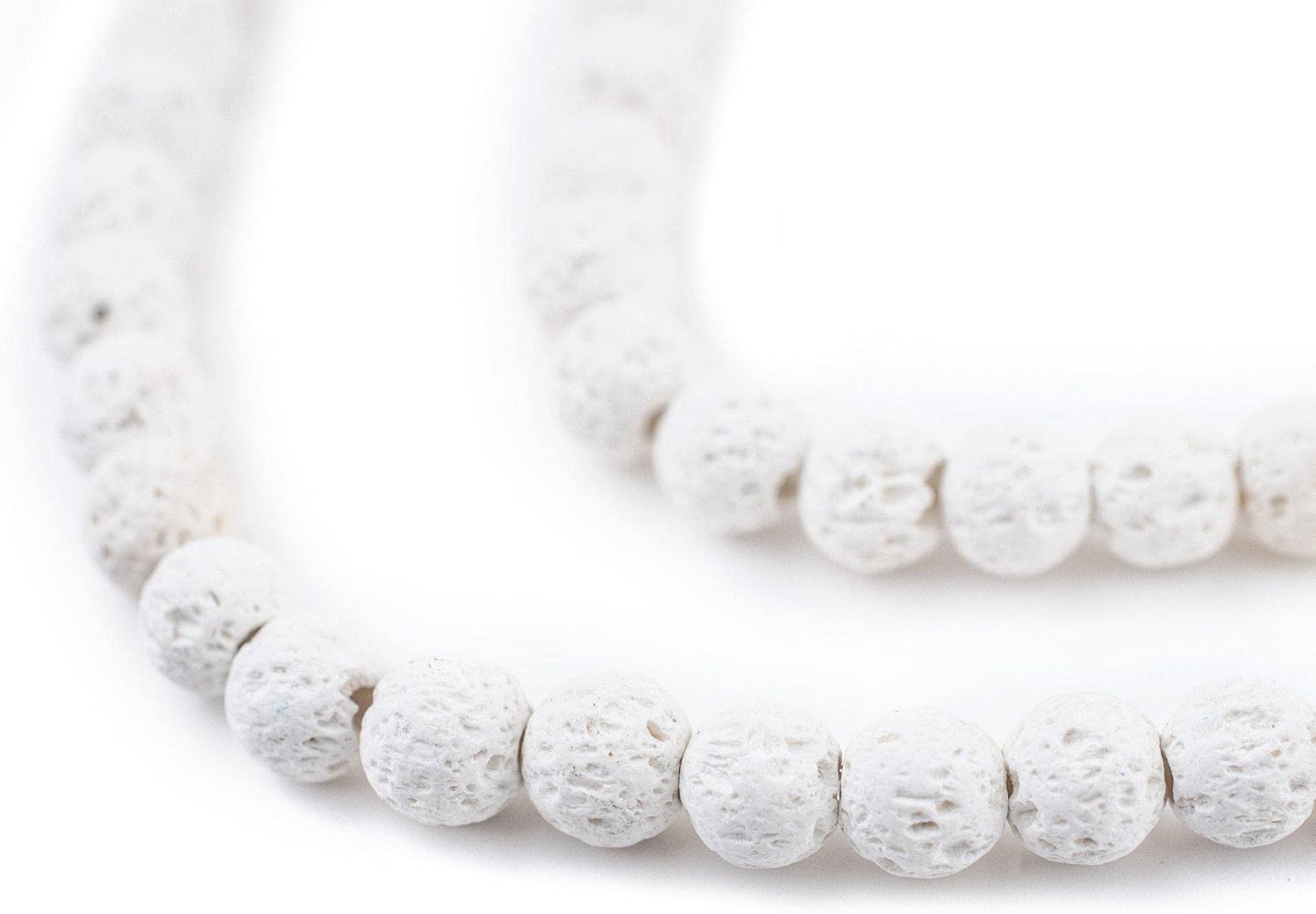 TheBeadChest – Cuentas de lava volcánica blanca (0.236 in)