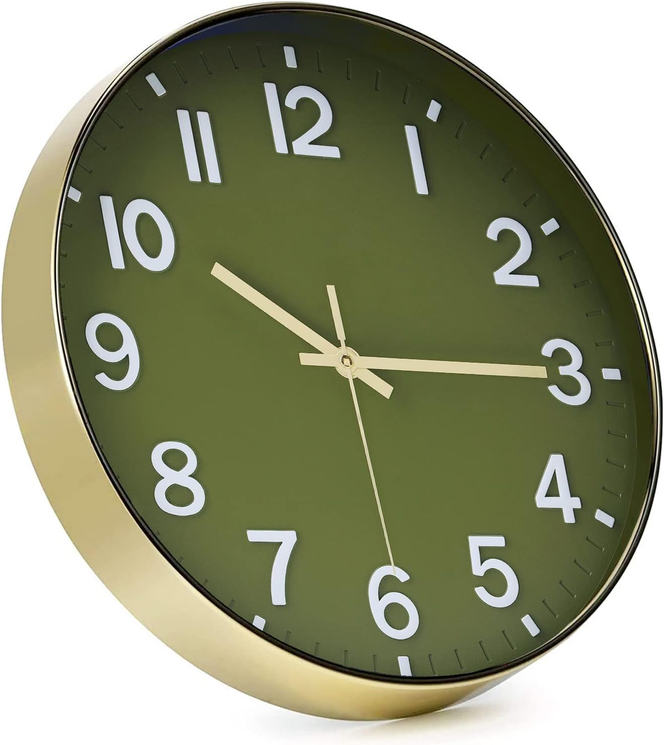 Reloj de pared de 12 pulgadas, moderno, redondo, silencioso, sin tictac, funciona con pilas y se aplica a dormitorio, sala de estar, sala de estudio