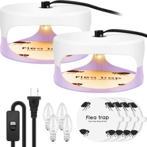Trampas para pulgas para el interior de tu hogar, paquete de 2 unidades, nuevo asesino de pulgas para casa, trampas de luz para pulgas con Trampas para pulgas para el interior de tu hogar, paquete de 2 unidades, nuevo asesino de pulgas para casa, trampas de luz para pulgas con