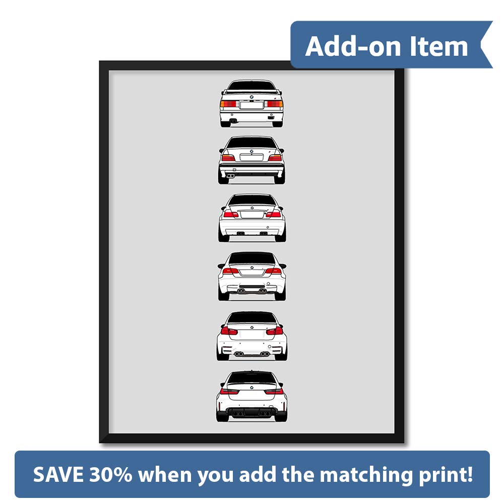 BMW M3 E30 (1986-1991) (Rear) Inspired Poster Print Wall Art Decor Handmade M Power BMW M (Unframed)
