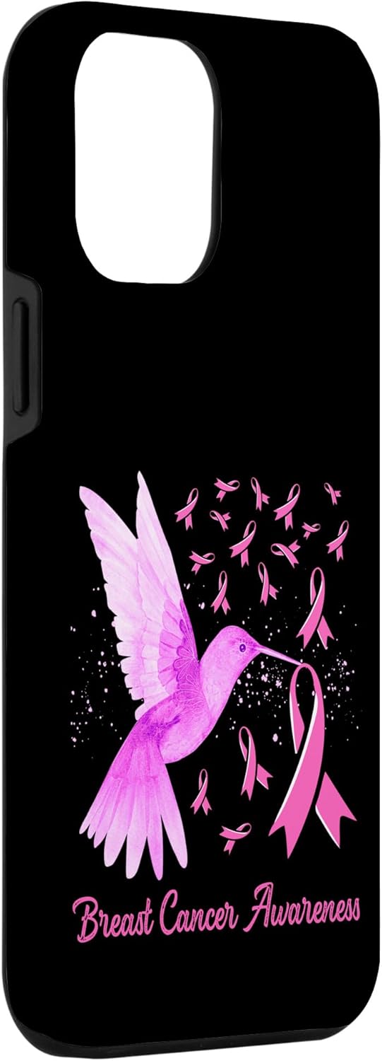 Funda para iPhone 12 Pro Max Colibrí Rosa Girasol Mes de Concientización sobre el Cáncer de Mama
