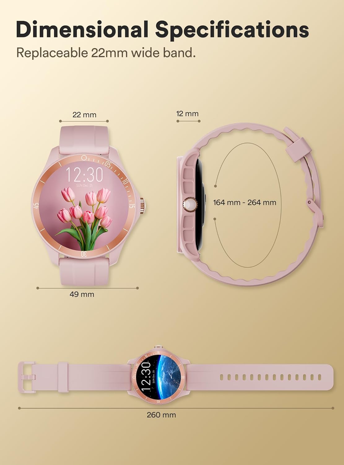 Reloj inteligente de fitness para mujer, Quican iOS y Android, compatible con Bluetooth, rastreador de actividad con monitor de frecuencia cardíaca,