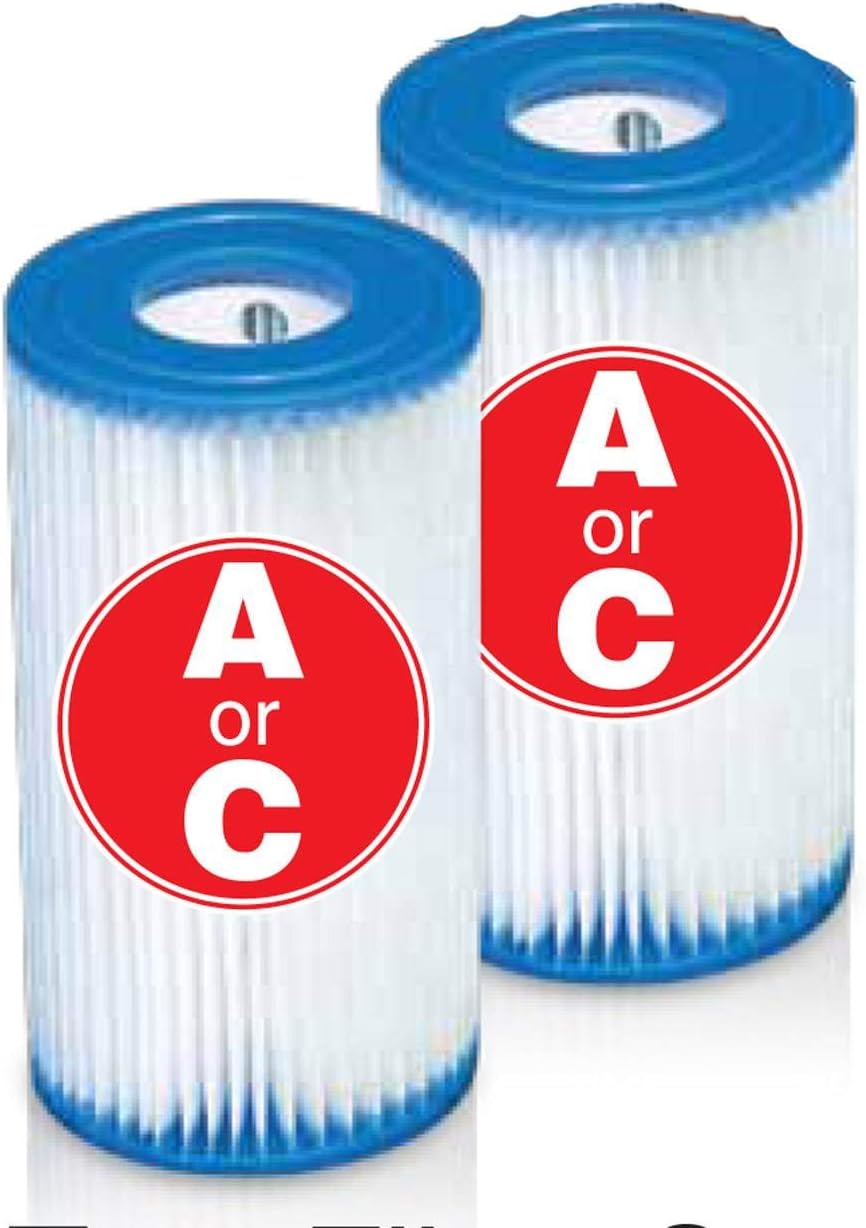Intex Cartuchos de repuesto de filtro tipo A o C para piscina Easy Set (paquete de 6)