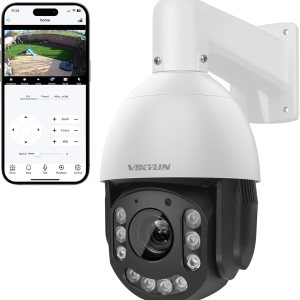 VIKYLIN Cámara IP POE PTZ 4K 8MP para exteriores, zoom óptico de inclinación panorámica de 20x, detección de vehículos humanos, cámara PTZ de VIKYLIN Cámara IP POE PTZ 4K 8MP para exteriores, zoom óptico de inclinación panorámica de 20x, detección de vehículos humanos, cámara PTZ de