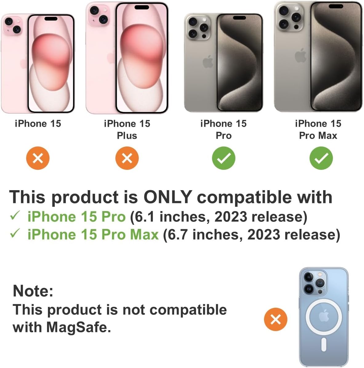 SLAKOP Funda de metal compatible con iPhone 15 ProPro Max aleación de aluminio de aviación ultrafina, sin marco, delgada, ligera, disipación de