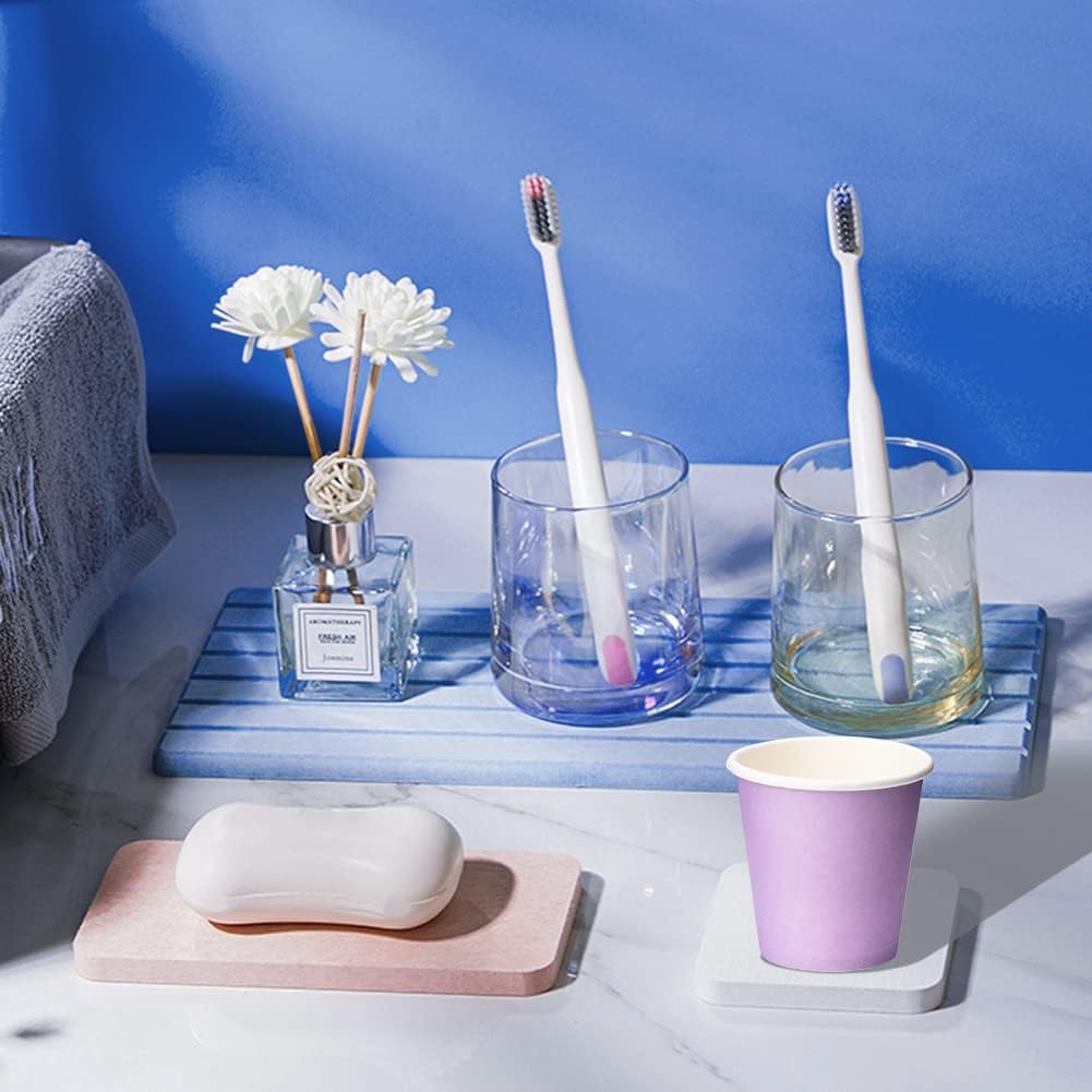 Paquete de 100 vasos desechables pequeños para enjuague bucal de baño de 3 onzas, tazas de papel para baño, tazas de papel espresso, tazas calientes