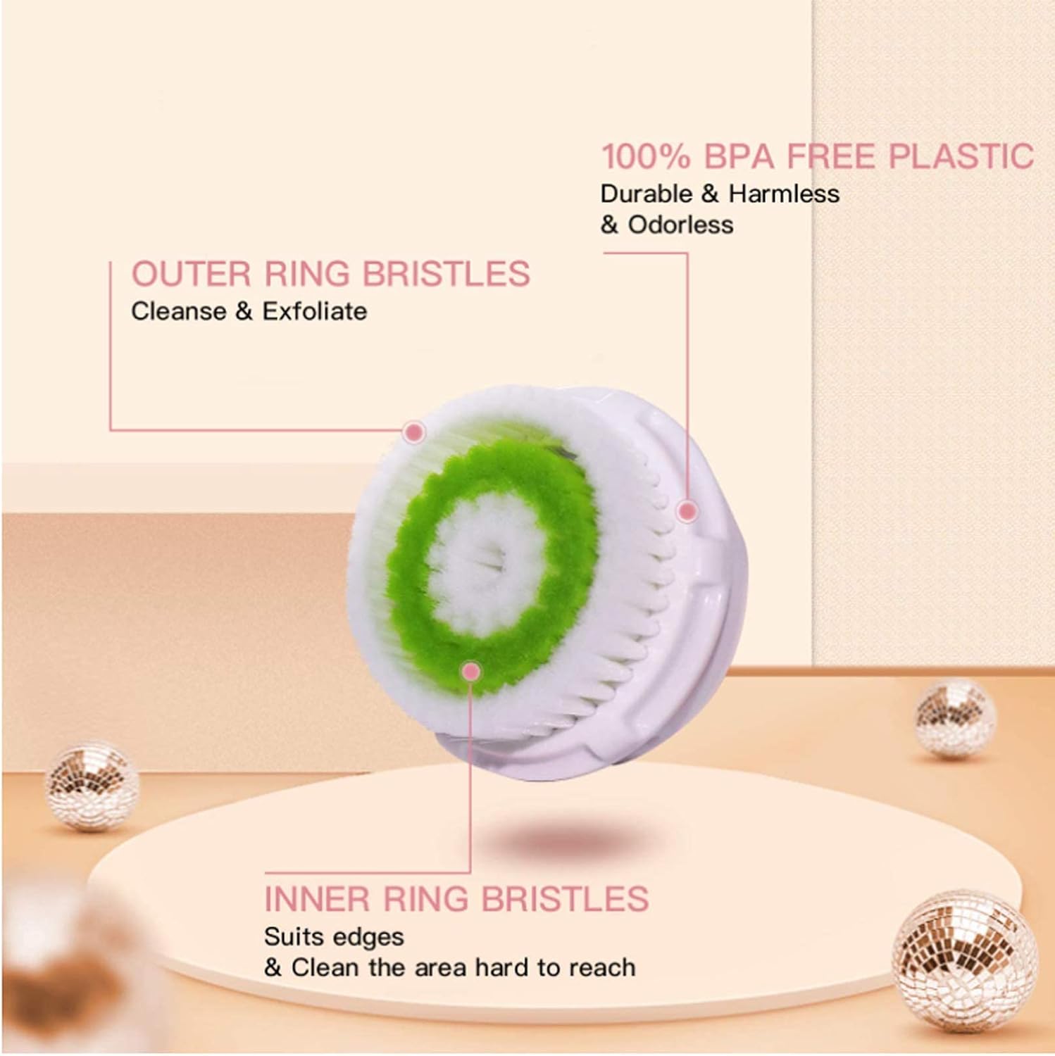 Cabezales de cepillo de limpieza para poros obstruidos y dilatados, limpieza profunda, cabezales de cepillo facial universales (6 piezas)