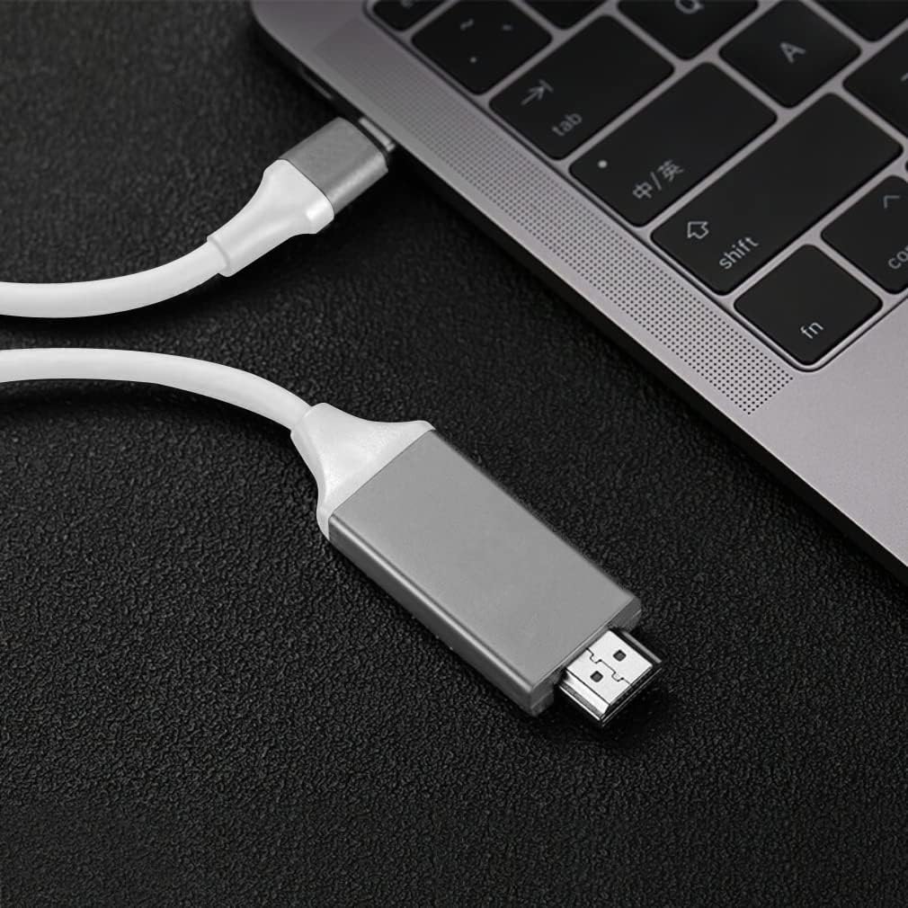 Cable HDMI USB-CPD 4K compatible con Nothing Ear 1 con cable completo de 2160 p30 Hz, 6 pies6.6ft blanco, compatible con Thunderbolt 3