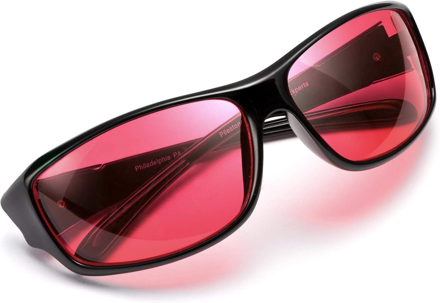 Pilestone TP-016 Lens D Color Blind Gafas estilo deportivo para uso en interiores y exteriores de ceguera roja mediafuerte, Negro –
