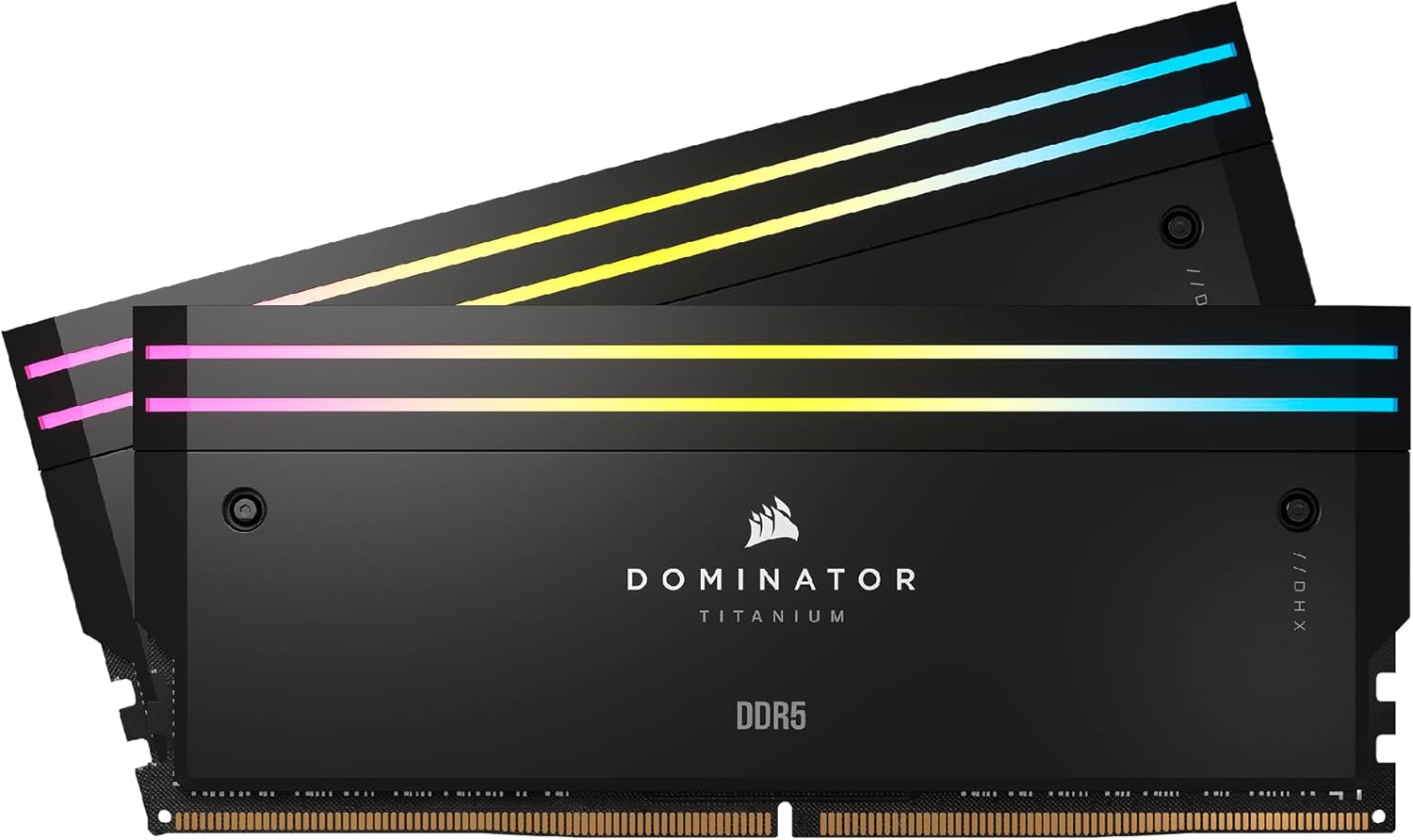 CORSAIR Dominator Titanium RGB DDR5 RAM 32 GB (2 x 16 GB) DDR5 7200 MHz CL34 Intel XMP iCUE Memoria de computadora compatible – Negro