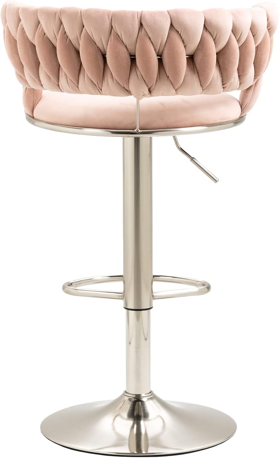 Kakotito Taburetes de bar con respaldo y reposapiés, taburetes de bar ajustables con patas plateadas, taburete de bar retro y taburete de bar de