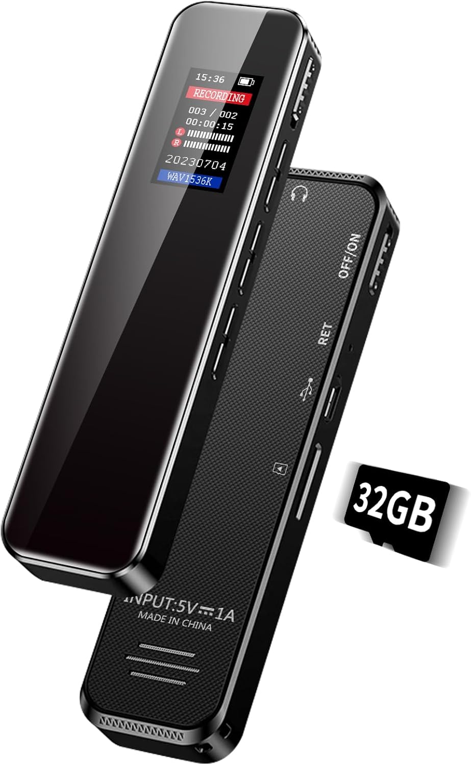 Grabadora de voz digital de 32 GB para conferencias y reuniones, grabadora activada por voz con capacidad de 2324 horas, grabadora de audio de