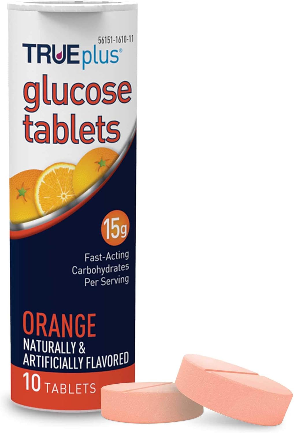 TRUEplus Glucose Tablets, Orange Flavor – 6X 10ct Tubes
