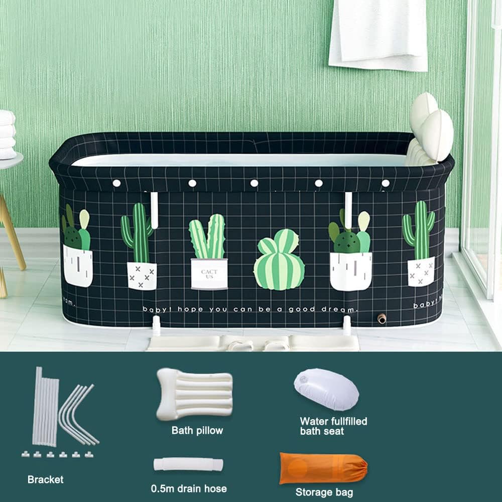 Bañera de hielo plegable para adultos de 47 pulgadas, portátil, de 47 pulgadas, tina de cactus