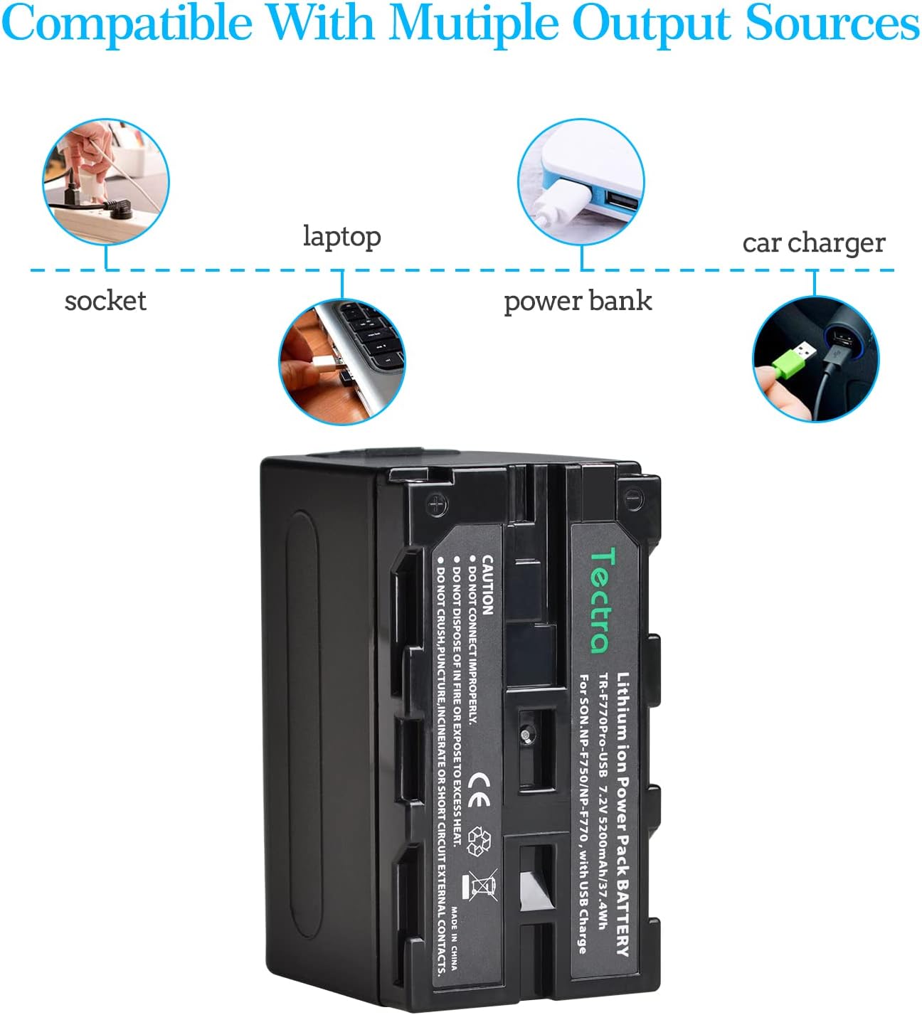 Paquete de 2 baterías NP-F750 para Sony NP-F970 NP-F975 NP-F980 NP-F960 NP-F770 NP-F550 y videocámaras Sony Handycam para YONGNUO Godox LED con