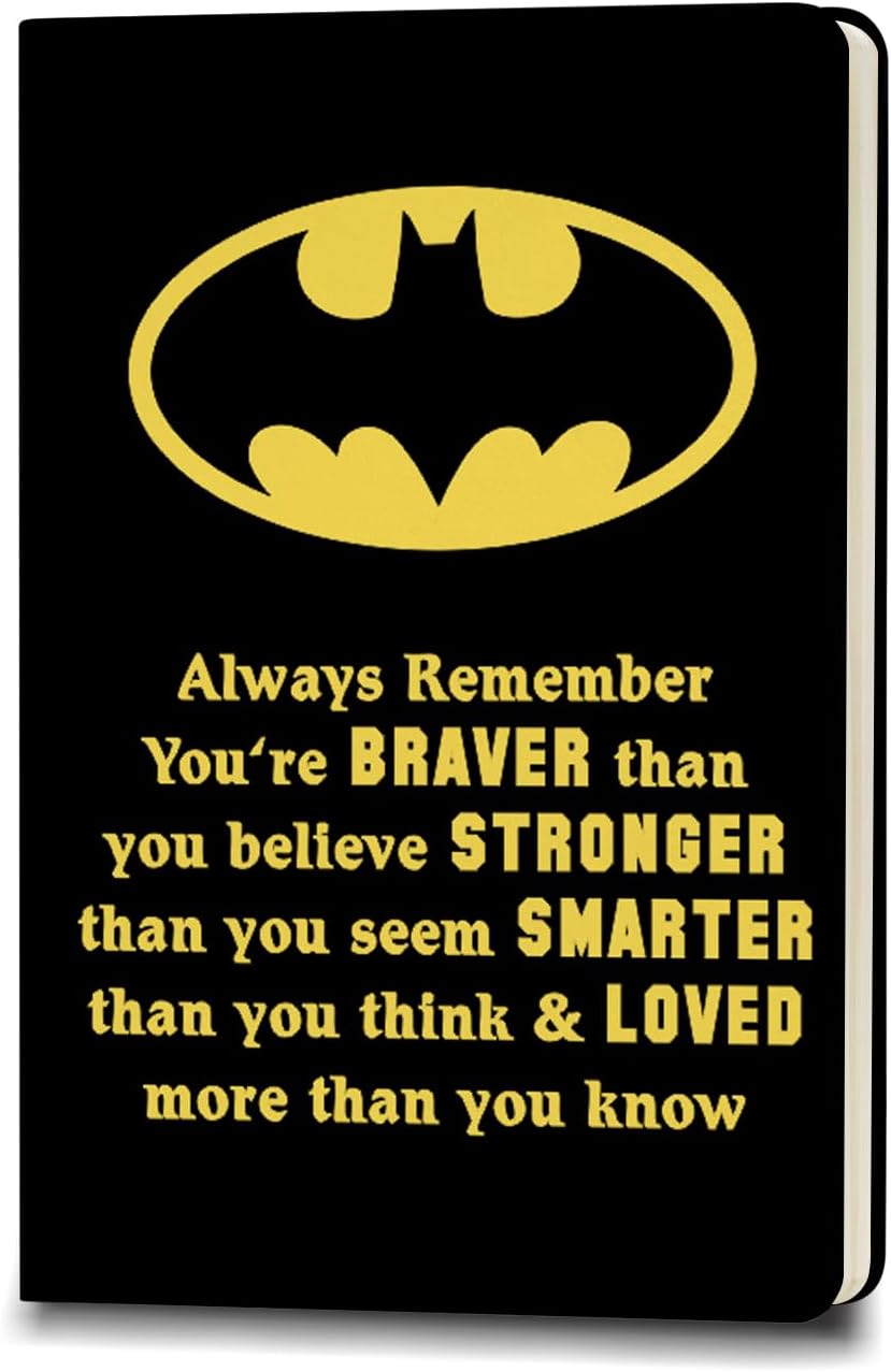 ZWYQWN Batman Lover Gifts – Cuaderno de cuero para hombres y mujeres, fanáticos de las películas de televisión, regalo de cumpleaños para hijo,