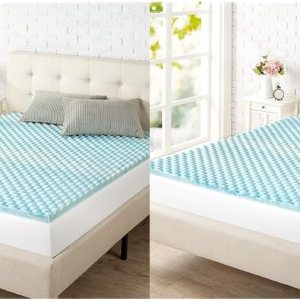 ZINUS Cubrecolchón de espuma viscoelástica de gel en espiral de 1.5234 pulgadas, diseño de flujo de aire refrescante, certificado CertiPUR-US (1.5 ZINUS Cubrecolchón de espuma viscoelástica de gel en espiral de 1.5234 pulgadas, diseño de flujo de aire refrescante, certificado CertiPUR-US (1.5