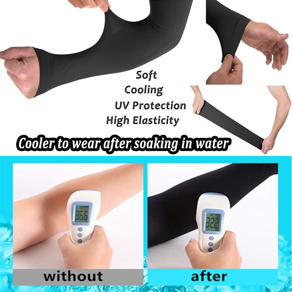 YQXCC 4 pares de mangas de protección solar UV para brazos, cubierta de tatuaje, manga de brazo de baloncesto UPF 50, enfriamiento para hombres y