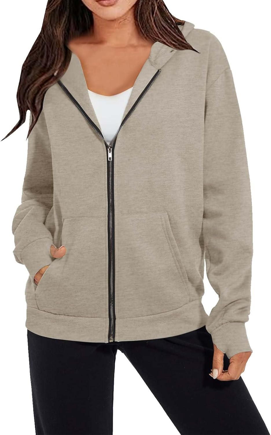 WKSCLPAI Hoodies For Women Pullover With Pocket Trendy Long Sleeve Drawstring Sweatshirts Shirts Tops Fall Fashion Clothing