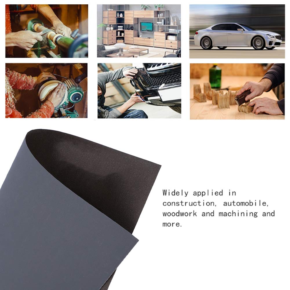 100 piezas de papel abrasivo, papel de lija de grano surtido P2500, impermeable, húmedo, seco, doble uso, rápida disipación de calor para muebles,