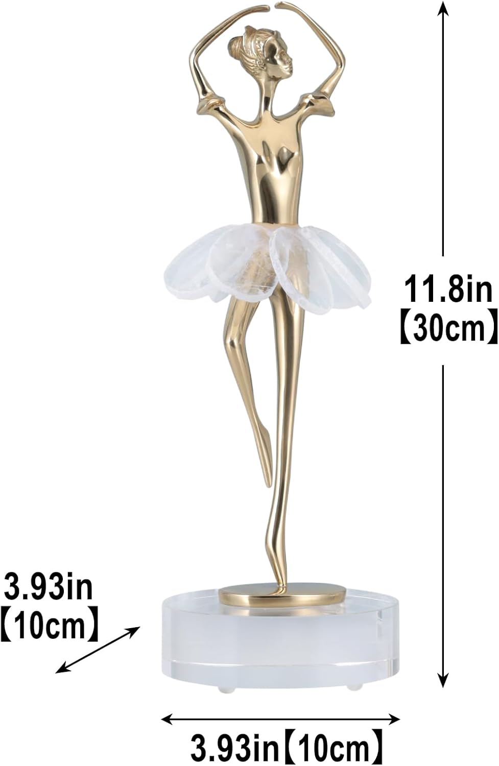 suruim Brass Modern Abstract Ballet Girl Statue Figurines Copper Dancer Sculpture Entrance Desk Ornaments, for Home, Living Room Decor, Study,