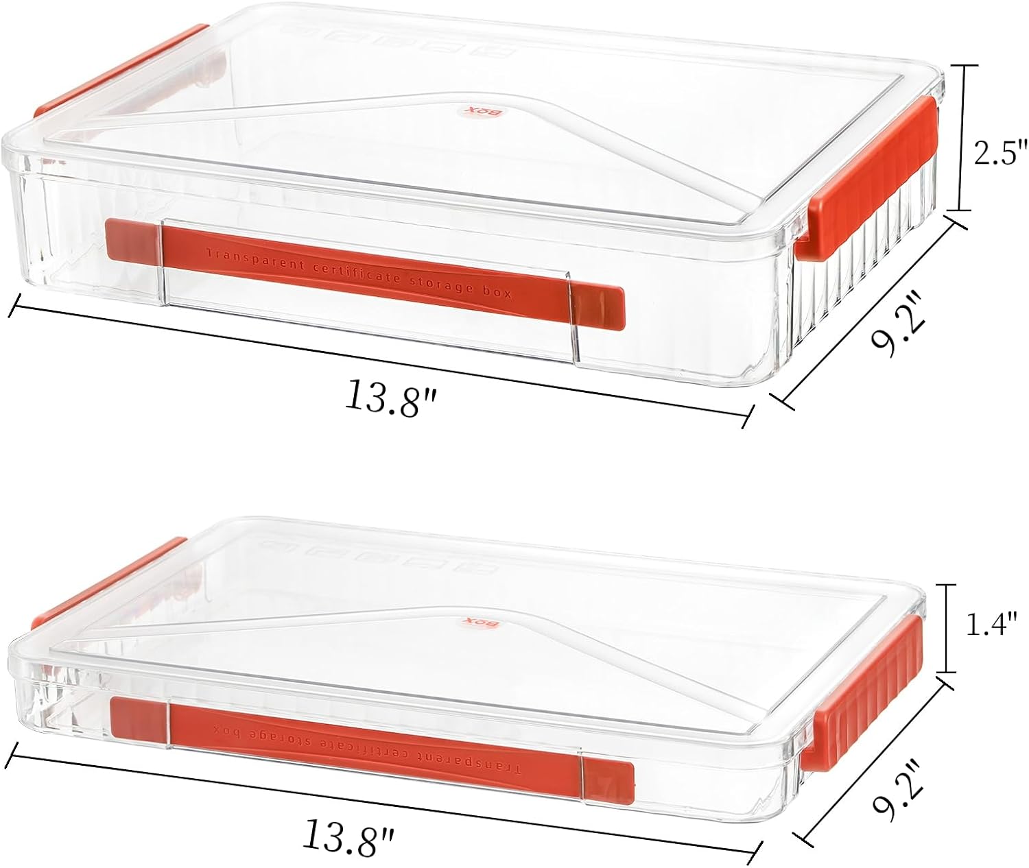 Mezchi Juego de 3 fundas de plástico portátil para proyectos, caja de almacenamiento de archivos transparente de 14 x 9 pulgadas con tapas, caja de