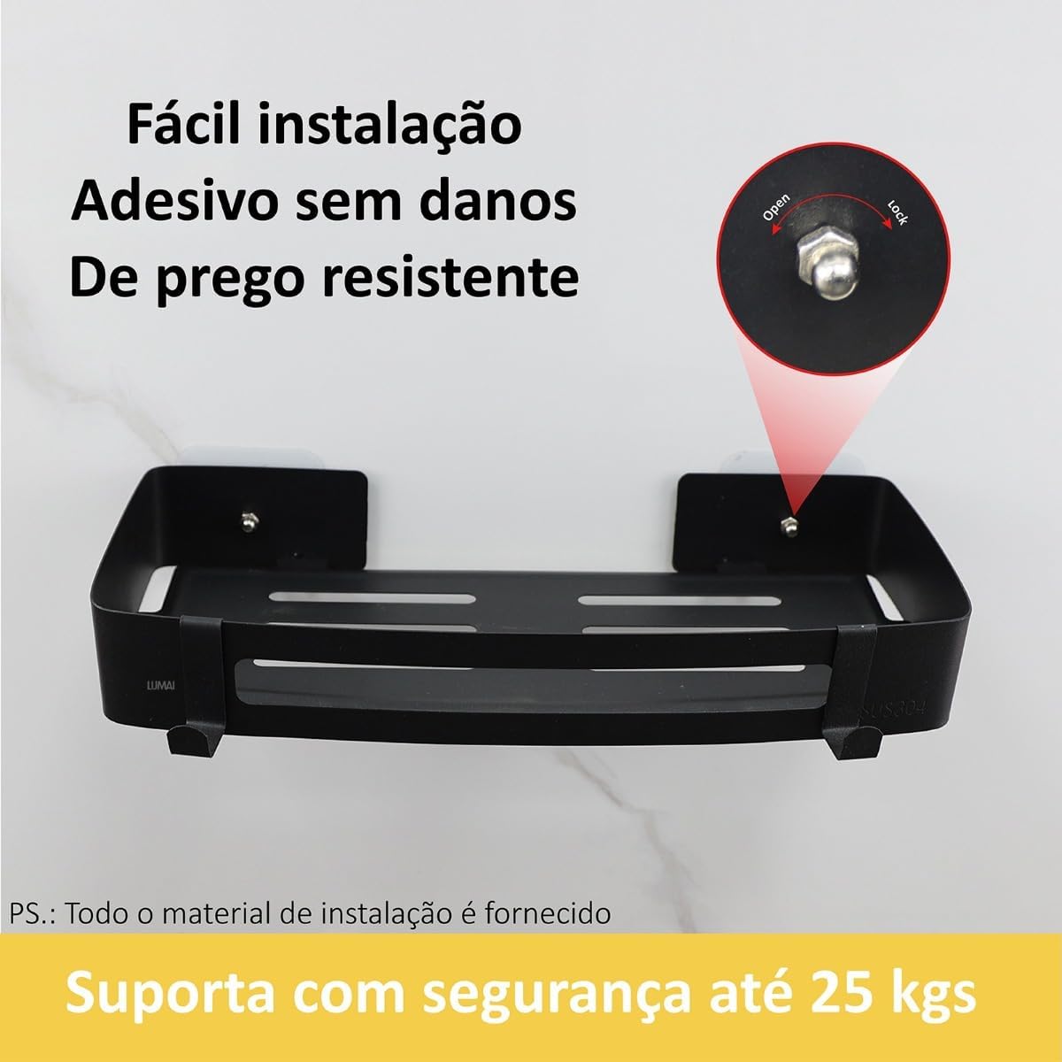 Cesta de ducha negra adhesivo para estante de ducha de acero inoxidable, soporte para bañera, mostrador organizador de baño de montaje en pared,