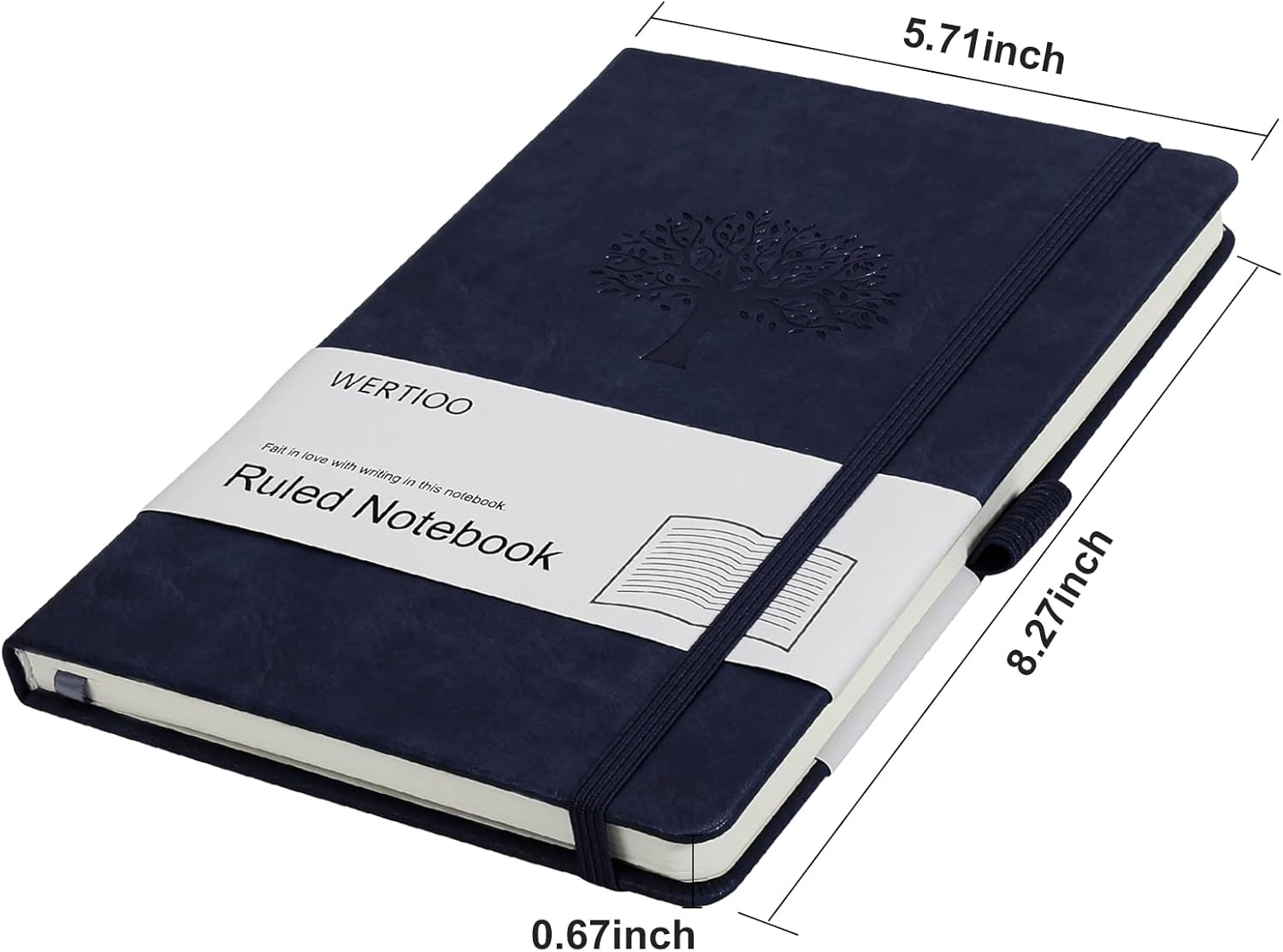 WERTIOO Paquete de 3 cuadernos de tapa dura, diario forrado de cuero, cuaderno de escritura de 80 páginas, cuaderno de papel grueso de 3.53 ozm para